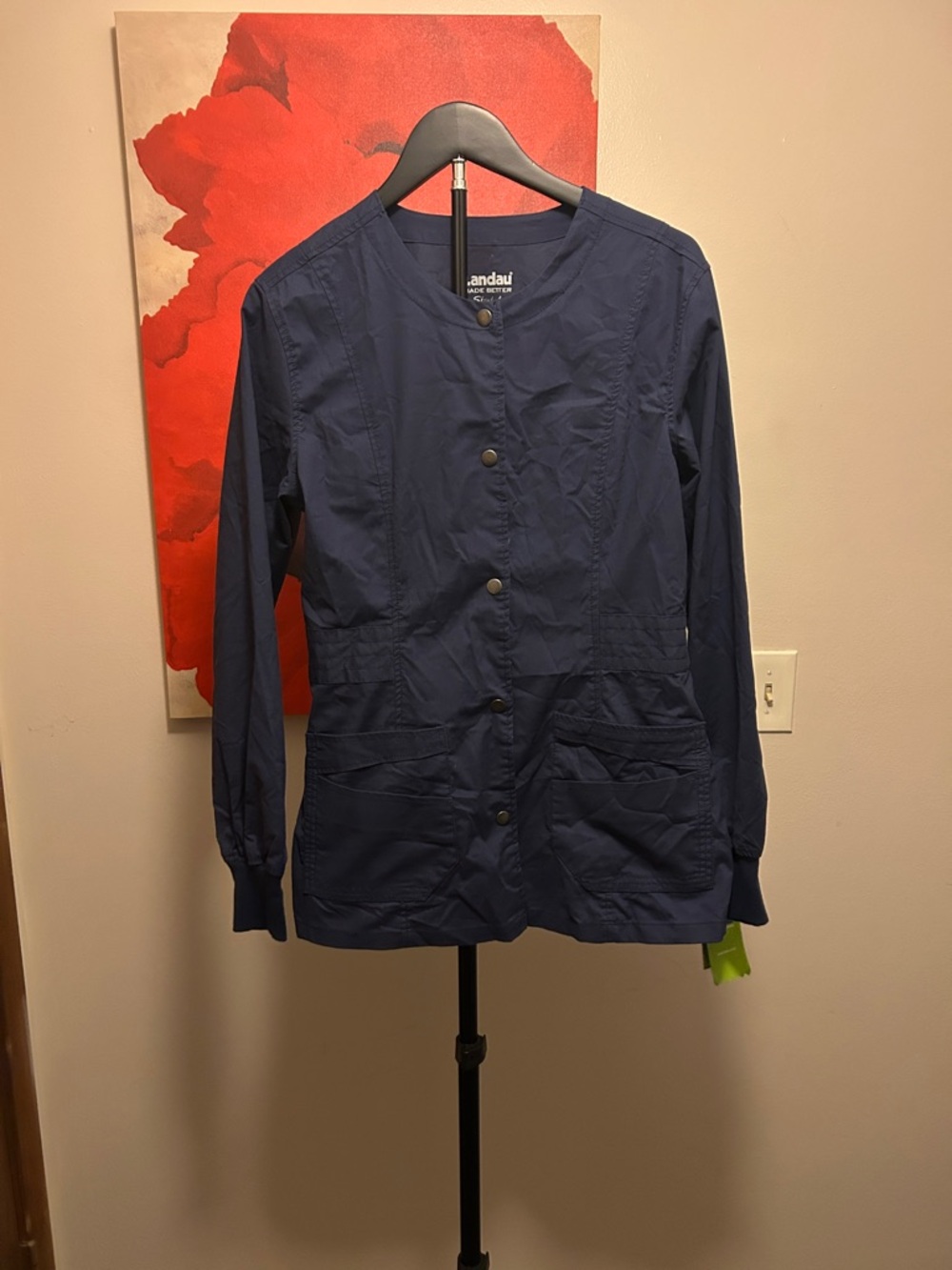 Landau Navy Women's Button-Front Utility Jacket